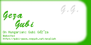 geza gubi business card